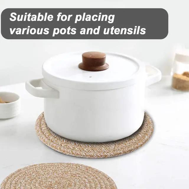 Alt view image 2 of 7 - Pot Holders Trivets Set 4 Pcs, Potholders for Kitchens, 100% Pure Cotton Thread Weave Trivets for Hot Dishes/Pot/Bowl/Teapot/Hot Pot Holders, 7.9 Inches