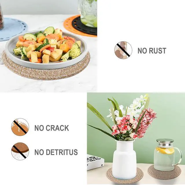 Alt view image 6 of 7 - Pot Holders Trivets Set 4 Pcs, Potholders for Kitchens, 100% Pure Cotton Thread Weave Trivets for Hot Dishes/Pot/Bowl/Teapot/Hot Pot Holders, 7.9 Inches