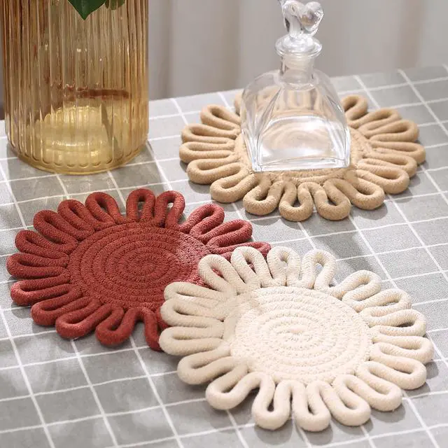 Alt view image 2 of 6 - Trivets for Hot Dishes,Potholders for Kitchen,Hot Pads Hot Mats or Trivets for Hot Pots and Pans,Table Decorations,Set of 3, 100% Cotton,7.5"(Lace)