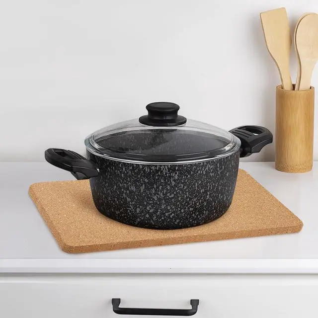 Alt view image 6 of 7 - Rectangle Cork Trivets for Hot Dishes, 12" x 7" High-Density Thick Cork Hot Pads Placemats for Pots and Pans, Heat Resistant Hot Pads for Kitchen Countertop Table,2 Pcs Cork Coaster