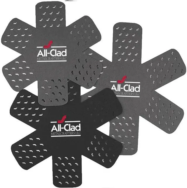 Main image of Premium Cookware Protectors: Pot and Pan Protectors for Kitchen Organization - Perfect for Cast Iron, Steel, or Glass, (3-Piece), Black/Grey
