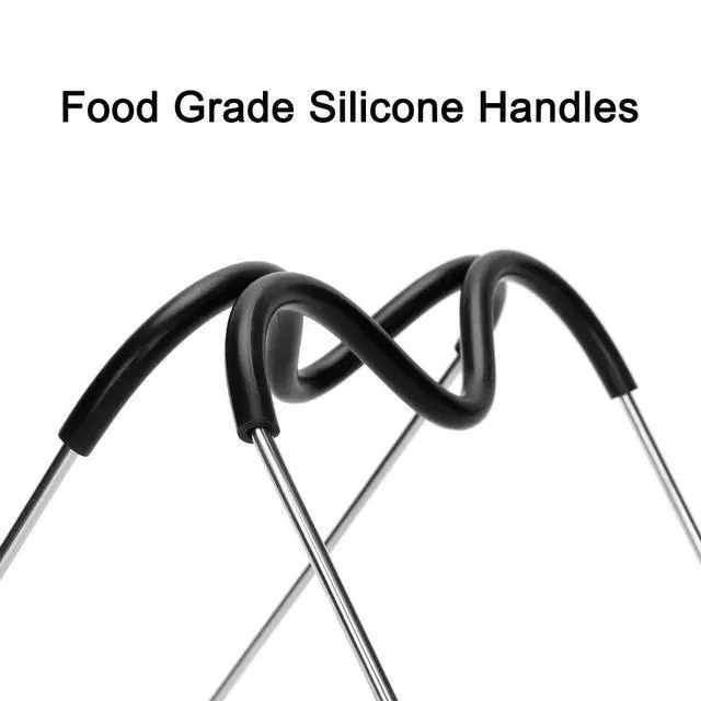 Alt view image 6 of 7 - Steamer Rack Trivet with Heat Resistant Silicone Handles Compatible with Instant Pot Accessories 6 Qt 8 Quart, Stainless Steam Rack Pressure Cooker Trivet - Long Handles for Easy Chicken & Pot Removal