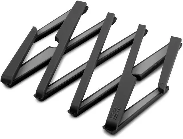 Main image of Stretch Folding Silicone Trivet for Hot Pots and Pans, Expanding Nonslip Stand, Heat Resistant mat for Kitchen Worktop - Black