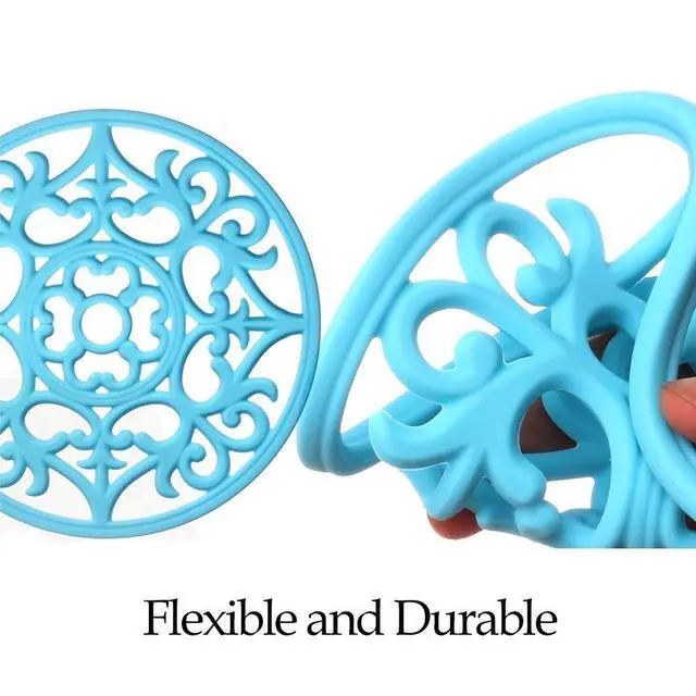 Alt view image 5 of 7 - Trivets for Dishes/Pots/Pans, 3 Pcs Silicone Mats, Flexible/Durable/Non Slip Hot Pads to Protect Table and Counter Top (Desert Sage)