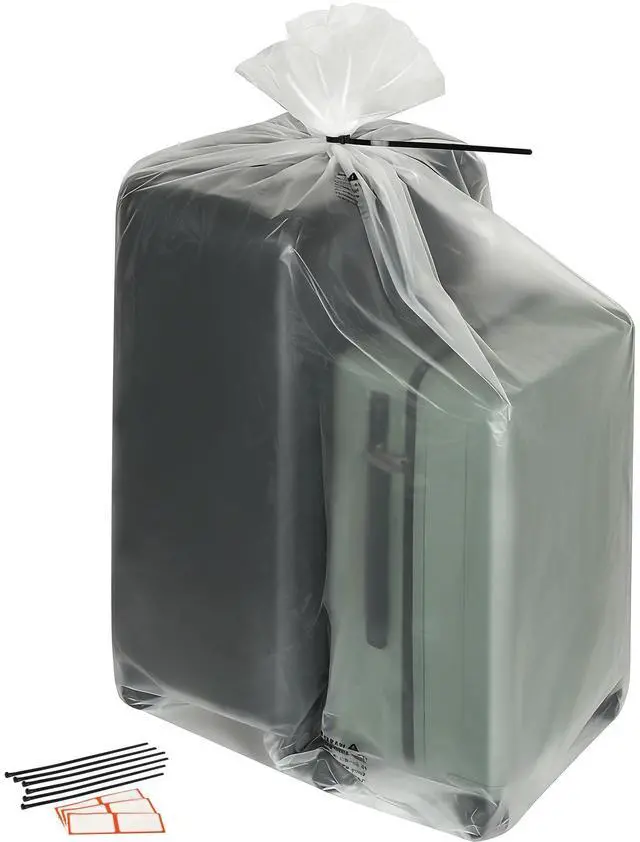 Main image of 6-Pack Large Clear Plastic Bags for Storage - Waterproof Extra Large Plastic Bags with Zip Ties, Heavy-Duty Cover for Luggage, Suitcases, Strollers & Travel Gear - 40 x 60 Inches