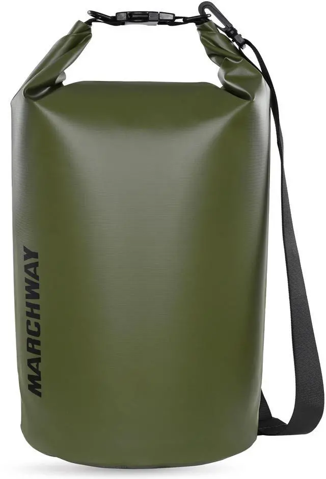 Main image of Floating Waterproof Dry Bag Backpack 5L/10L/20L/30L/40L, Roll Top Sack Keeps Gear Dry for Kayaking, Rafting, Boating, Swimming, Camping, Hiking, Beach, Fishing (Army Green, 5L)