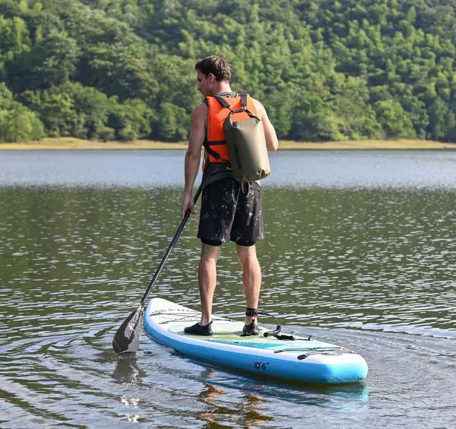 Alt view image 7 of 7 - Floating Waterproof Dry Bag Backpack 5L/10L/20L/30L/40L, Roll Top Sack Keeps Gear Dry for Kayaking, Rafting, Boating, Swimming, Camping, Hiking, Beach, Fishing (Army Green, 5L)