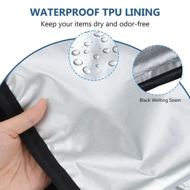 Alt view image 2 of 7 - 2PCS Waterproof Bag for Swimsuit 12x16 inch Wet Dry Bags With Portable Handle & Zipper Reusable Travel Wet Clothes Gym Bag Storage for Beach Drying Do Not Exceed 176 Black&Grey