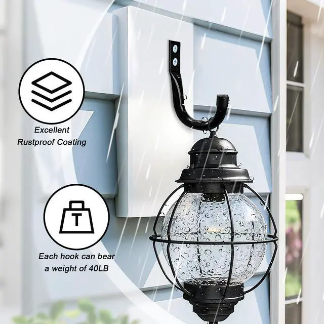 Alt view image 6 of 7 - Metal Wall Hooks for Hanging Heavy Duty, 6Pcs Garage Organization and Storage Hook for Extension Cord Tool Coat Backpack Bag, Large Utility J Hooks, Black Wall Mount Hanges for Outdoor Indoor