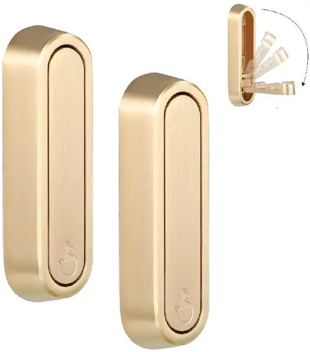 Main image of Folding Coat Hooks, 2 Pcs Foldable Gold Wall Hooks Heavy Duty Foldable Hook Bathroom Towel Hooks Robe Hooks Wall Mounted for Hanging Coat Towels Clothes Hat Bags Keys