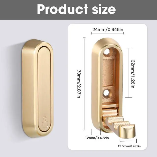 Alt view image 3 of 7 - Folding Coat Hooks, 2 Pcs Foldable Gold Wall Hooks Heavy Duty Foldable Hook Bathroom Towel Hooks Robe Hooks Wall Mounted for Hanging Coat Towels Clothes Hat Bags Keys