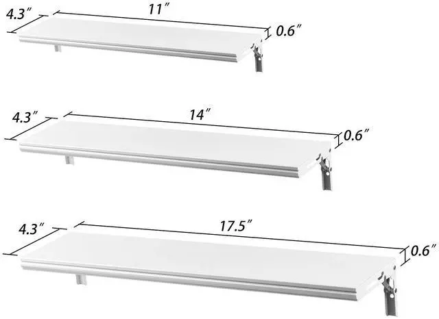 Alt view image 3 of 6 - Floating Shelves Wall Mounted Set, Water Proof Wall Shelves for Living Room, Dining Room, Bedroom, Kitchen, Office and Greenhouse (Silver Grey Set of 3)