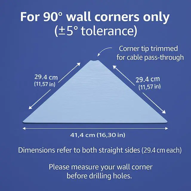 Alt view image 5 of 6 - Corner Mounting Shelf Set of 2 Easy to Install Floating Wall Shelves with Wood Grain Finish, Durable and Waterproof ABS Plastic for Kitchen, Bathroom, Living Room Home Décor