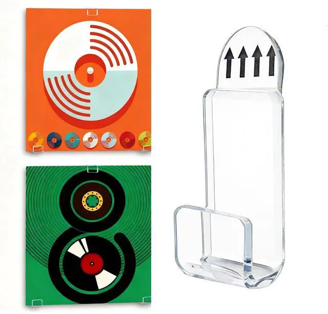 Main image of 18 Pcs Vinyl Record Shelf Wall Mount Self Adhesive