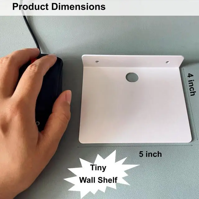 Alt view image 2 of 7 - Small Shelf for Wall, 5 Inch, Metal Floating Shelves for Echo, Cameras, Small Speaker Wall Mount Shelves (White 1pcs)