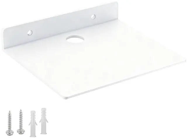 Main image of Small Shelf for Wall, 5 Inch, Metal Floating Shelves for Echo, Cameras, Small Speaker Wall Mount Shelves (White 1pcs)