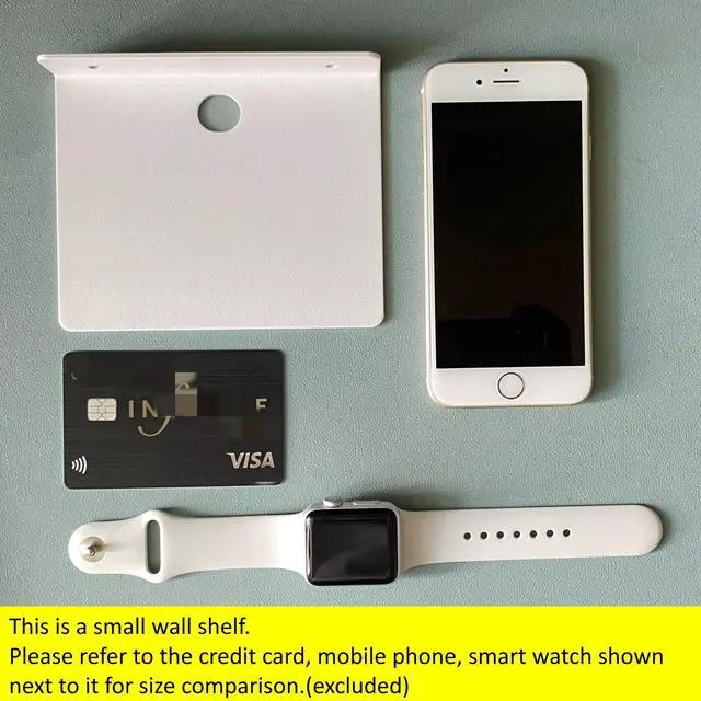 Alt view image 3 of 7 - Small Shelf for Wall, 5 Inch, Metal Floating Shelves for Echo, Cameras, Small Speaker Wall Mount Shelves (White 1pcs)