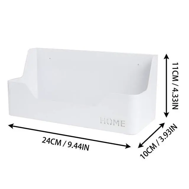 Alt view image 6 of 7 - Wall Mounted Plastic Shelf, White, 1 Shelf, Ideal for Bedroom, Dorm, Office, RV - Easy to Install, Organizes Small Items