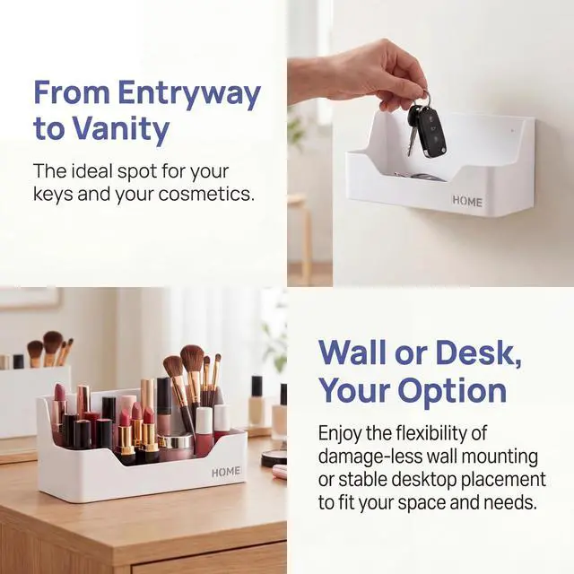 Alt view image 3 of 7 - Wall Mounted Plastic Shelf, White, 1 Shelf, Ideal for Bedroom, Dorm, Office, RV - Easy to Install, Organizes Small Items
