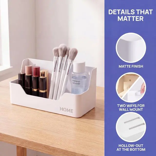 Alt view image 7 of 7 - Wall Mounted Plastic Shelf, White, 1 Shelf, Ideal for Bedroom, Dorm, Office, RV - Easy to Install, Organizes Small Items