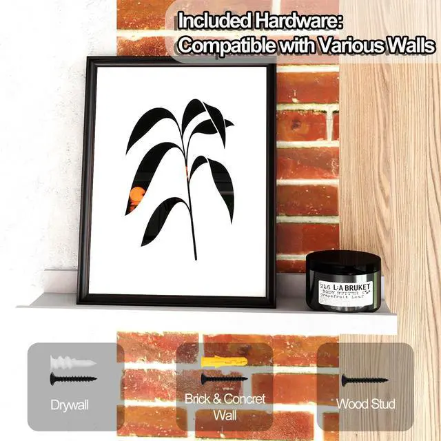 Alt view image 5 of 6 - White Floating Shelves for Wall Decor, Wall Mounted Wood Storage Shelf for Bedroom, Living Room, Bathroom, Kitchen, Nursery, Display Picture Ledge Shelf with Lip Set of 2-16 Inches, White