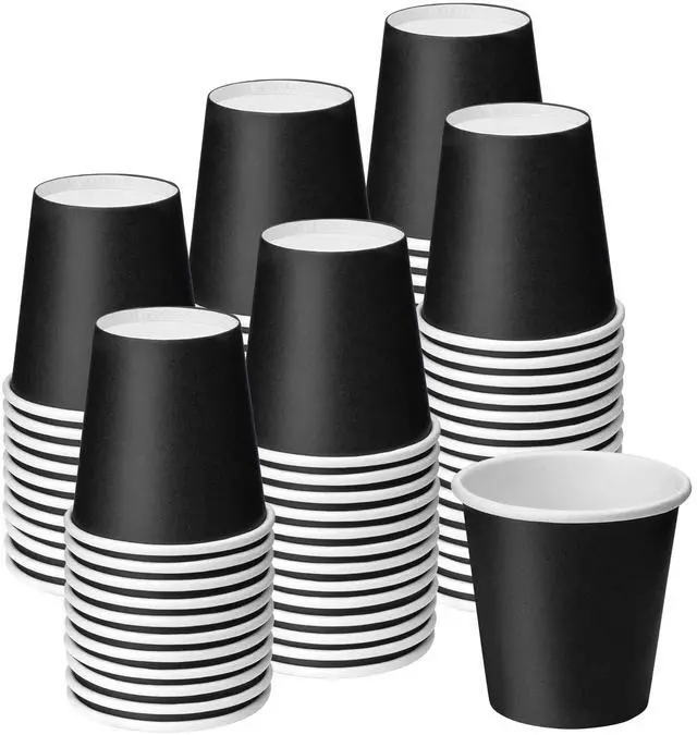 Main image of 100 Pack 3 oz Disposable Paper Cups, Black Bathroom Cups, Disposable Mouthwash Cups, Small Paper Cups for Bathroom Travel Picnics