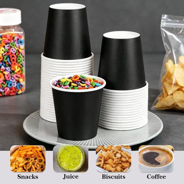 Alt view image 4 of 7 - 100 Pack 3 oz Disposable Paper Cups, Black Bathroom Cups, Disposable Mouthwash Cups, Small Paper Cups for Bathroom Travel Picnics