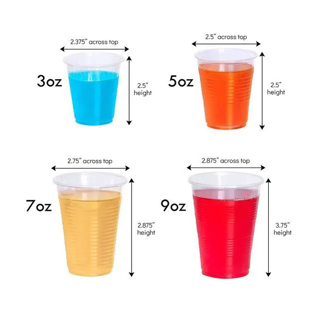 Alt view image 2 of 7 - 3 oz Disposable Plastic Medium Weight Clear Drinking Cups 100 Count