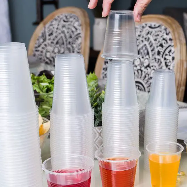 Alt view image 6 of 7 - 3 oz Disposable Plastic Medium Weight Clear Drinking Cups 100 Count