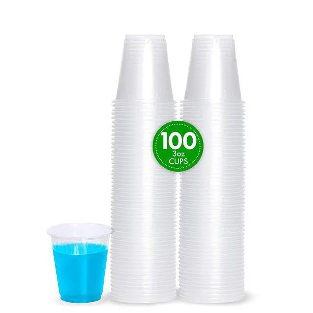 Alt view image 7 of 7 - 3 oz Disposable Plastic Medium Weight Clear Drinking Cups 100 Count