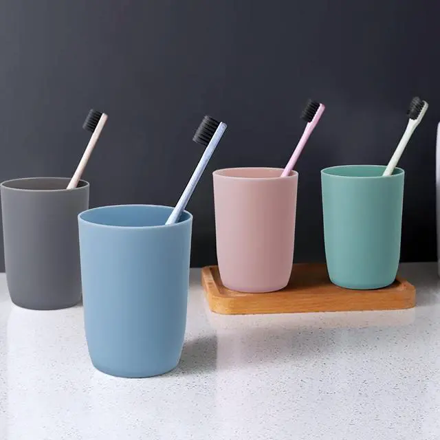 Alt view image 2 of 7 - 4-Pack Bathroom Tumbler - Plastic Toothbrush Cup - Reusable Drinkware - Mouthwash Cup