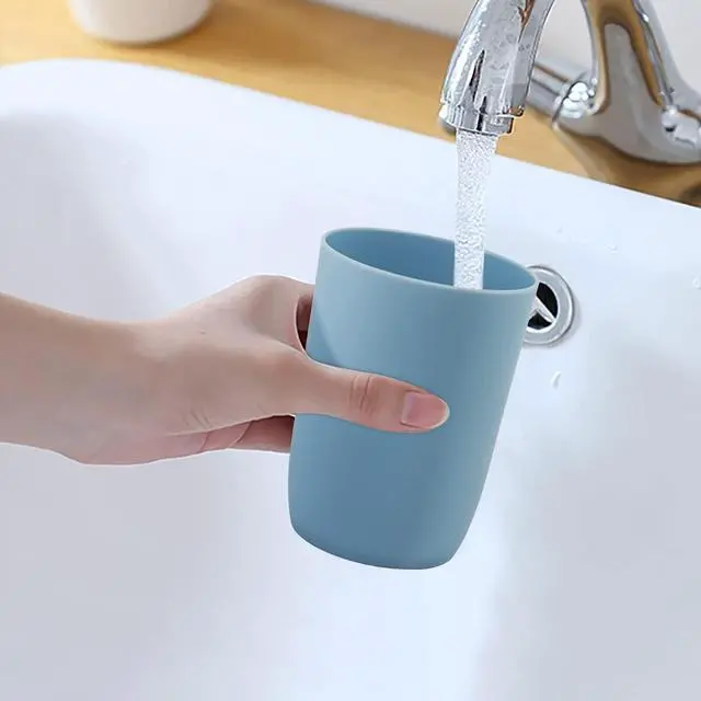 Alt view image 3 of 7 - 4-Pack Bathroom Tumbler - Plastic Toothbrush Cup - Reusable Drinkware - Mouthwash Cup