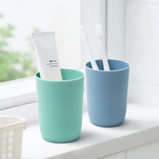 Alt view image 4 of 7 - 4-Pack Bathroom Tumbler - Plastic Toothbrush Cup - Reusable Drinkware - Mouthwash Cup