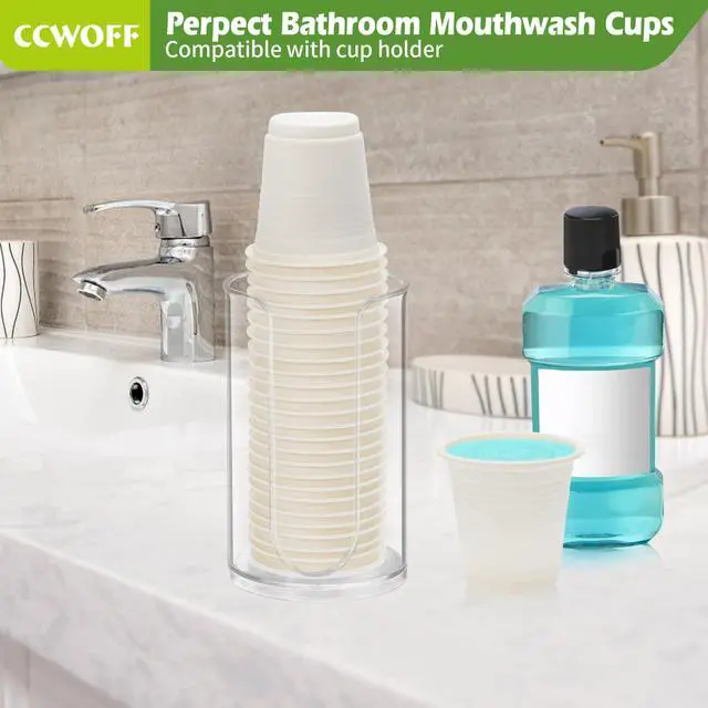 Alt view image 5 of 7 - Compostable Disposable 3oz Bathroom Cups 100P Mouthwash Eco Friendly Plastic Paper Cups Biodegradable Bath Rinse Medicine Urine, Replace Mini Small Bathroom Cup 3 oz Paper Plastic Cup