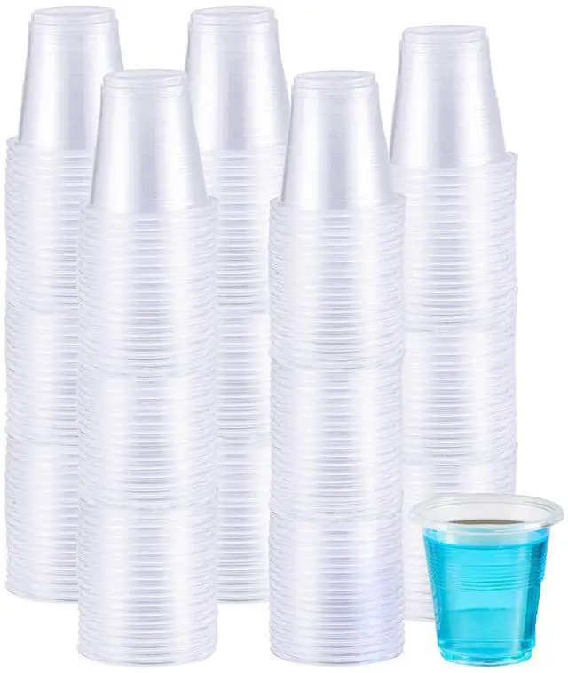 Main image of 500 Pack 3.5 OZ Clear Plastic Cups, Small Disposable Mouthwash 3.5 Ounce Bathroom Cups (Formerly FULING)