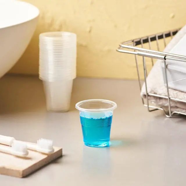 Alt view image 3 of 7 - 500 Pack 3.5 OZ Clear Plastic Cups, Small Disposable Mouthwash 3.5 Ounce Bathroom Cups (Formerly FULING)