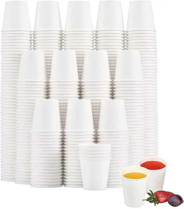 Main image of 600 Pack 3 oz Paper Cups, Disposable Bathroom Cups, Small Mouthwash Cups, White Paper Cups, Hot/Cold Beverage Drinking Cup for Bathroom, Home, Party, Office, Picnic, Travel and Events