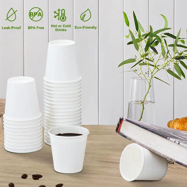 Alt view image 4 of 7 - 600 Pack 3 oz Paper Cups, Disposable Bathroom Cups, Small Mouthwash Cups, White Paper Cups, Hot/Cold Beverage Drinking Cup for Bathroom, Home, Party, Office, Picnic, Travel and Events