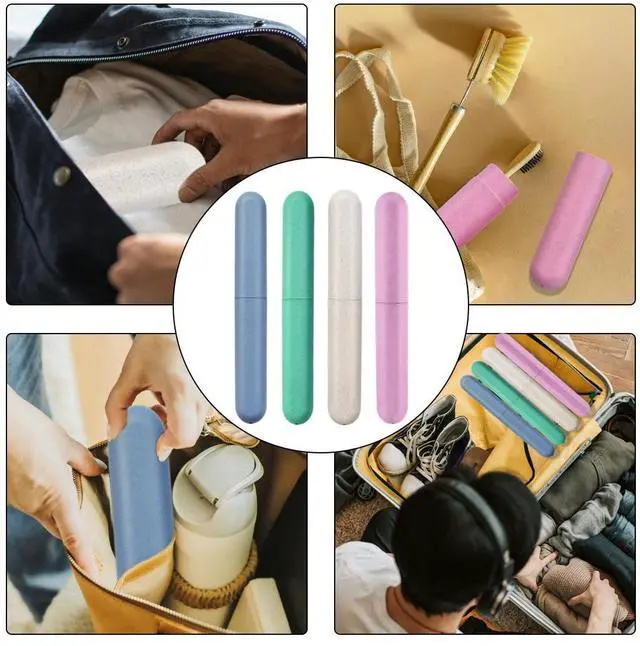 Alt view image 2 of 7 - 4 Pack Travel Toothbrush Case, Holder Toothbrush Travel Containers for Trip Home Camping Dust-Proof and Sanitary, Travel Toothbrush Holder
