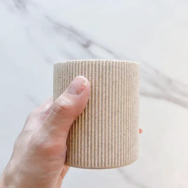 Alt view image 5 of 7 - Small Sand Beige Toothbrush Holder for Bathroom Countertop, 7oz