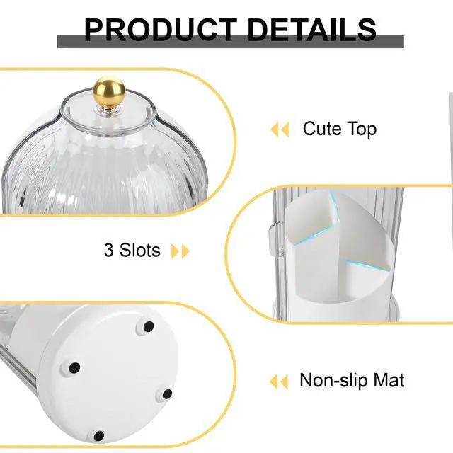 Alt view image 5 of 6 - Toothbrush Holders with Cover Toothpaste Organizer for Bathroom, White