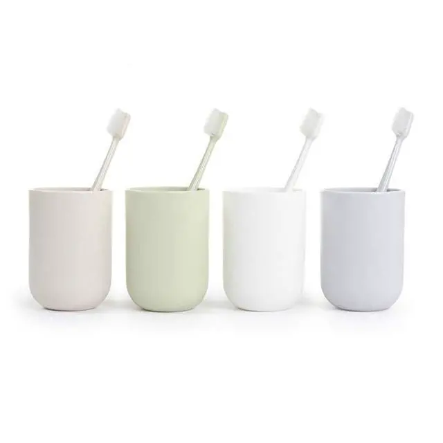 Alt view image 3 of 4 - Toothbrush Cup, Bathroom Cup, Toothbrush Holder, Bathroom Tumbler, Plastic, 350ml (White)