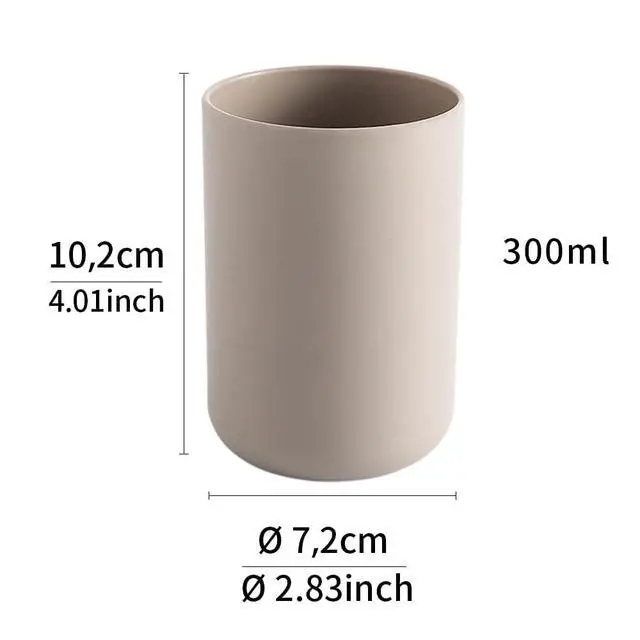 Alt view image 3 of 6 - Bathroom Tumblers 2Pcs, Mouthwash Cup, Toothbrush Holders, Drink Mug, Pen Holder, Unbreakable Dishwasher Safe, 10fl.oz(300ml)/Pcs (Brown & Brown)