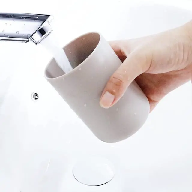Alt view image 6 of 6 - Bathroom Tumblers 2Pcs, Mouthwash Cup, Toothbrush Holders, Drink Mug, Pen Holder, Unbreakable Dishwasher Safe, 10fl.oz(300ml)/Pcs (Brown & Brown)