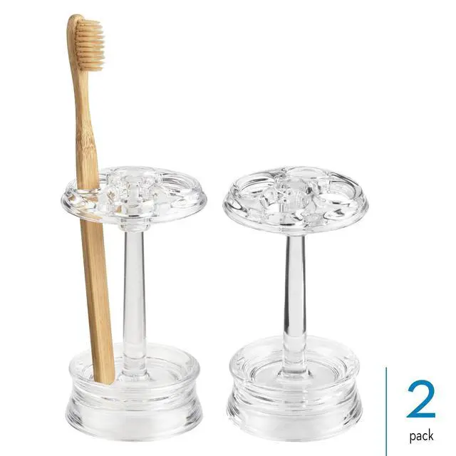 Alt view image 2 of 5 - Toothbrush Holder, Clear, Pack of 2