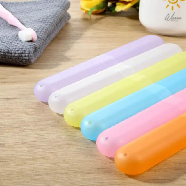 Alt view image 4 of 6 - 20 Pcs Travel Toothbrush Case Holder Portable Toothbrush Storage Container Classroom Pencil Case for Kids Assort Color Plastic Toothpaste Cover Protector for Back to School Use (Bright Color)