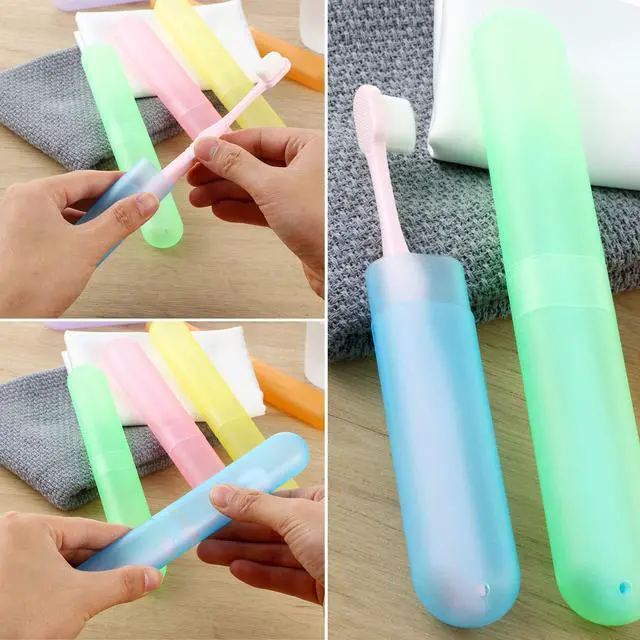 Alt view image 6 of 6 - 20 Pcs Travel Toothbrush Case Holder Portable Toothbrush Storage Container Classroom Pencil Case for Kids Assort Color Plastic Toothpaste Cover Protector for Back to School Use (Bright Color)