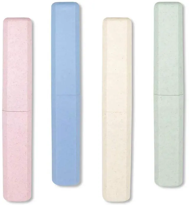 Main image of 4 Packs Portable Travel Toothbrush Case, Breathable Plastic Toothbrush Holder for Home, Travel, Business, Camping, School