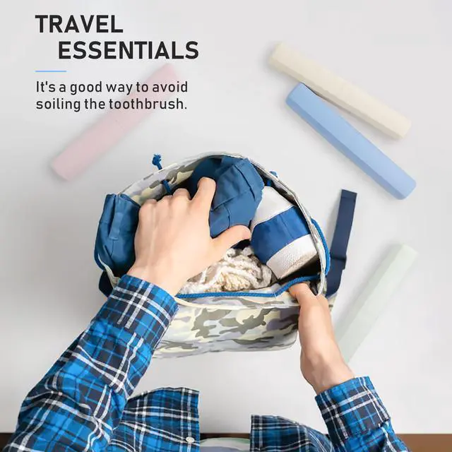 Alt view image 5 of 7 - 4 Packs Portable Travel Toothbrush Case, Breathable Plastic Toothbrush Holder for Home, Travel, Business, Camping, School