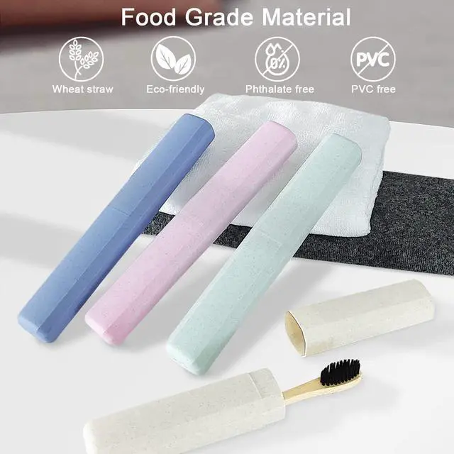 Alt view image 2 of 7 - 4 Packs Portable Travel Toothbrush Case, Breathable Plastic Toothbrush Holder for Home, Travel, Business, Camping, School